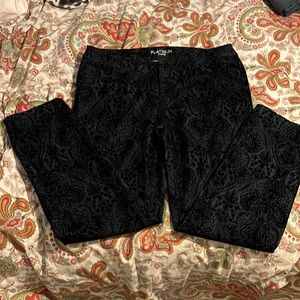 CHICO’S Platinum Denim Velvet Pants Jeans Size 2.5